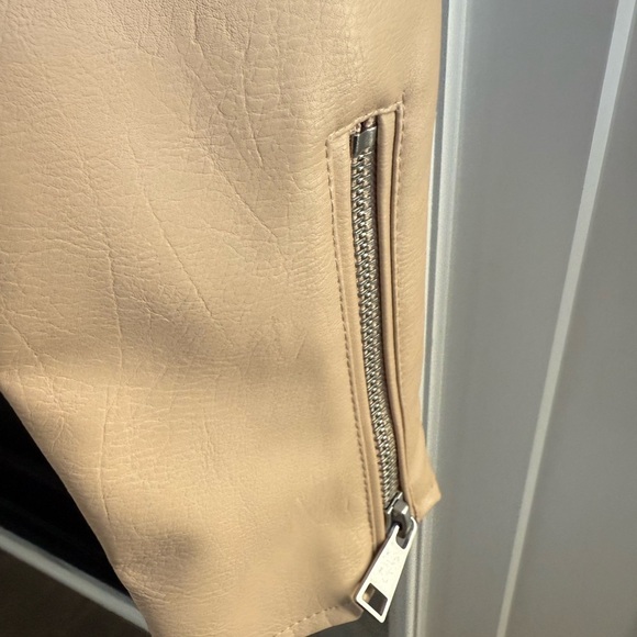 Anthropologie • Saige Faux Leather Moto Jacket Tan Sand Beige NWT - Picture 8 of 9